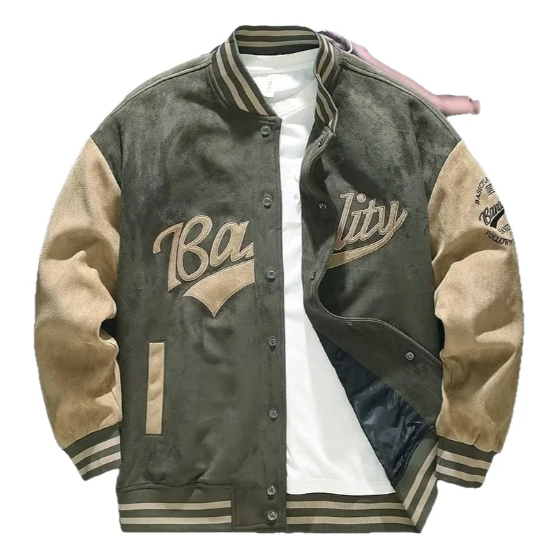 Jaqueta Suede Premium Masculina Vintage Streetwear