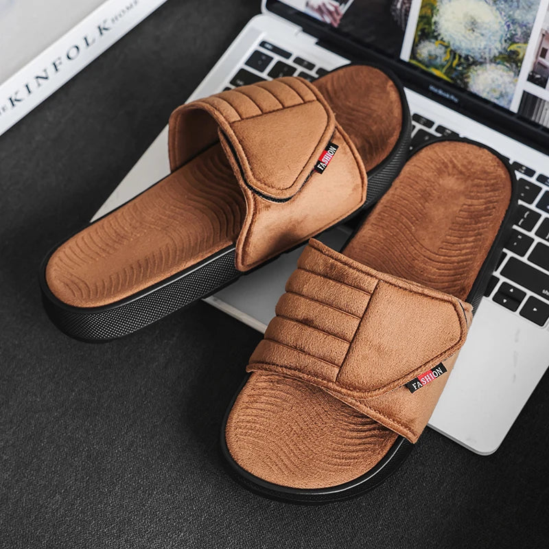 Slide Masculino Suede Platform Premium
