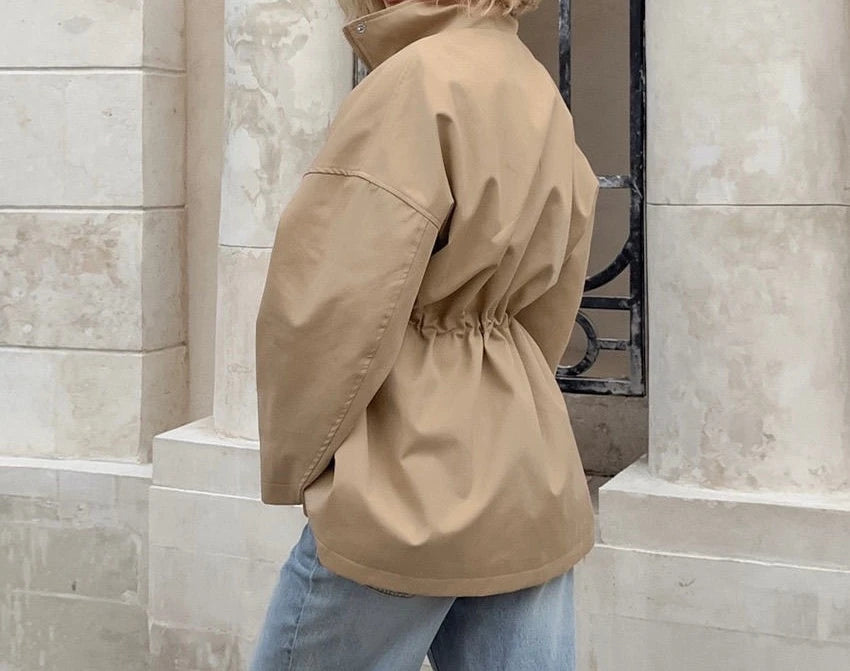 Jaqueta Feminina Retrô Oversized Windbreaker Premium