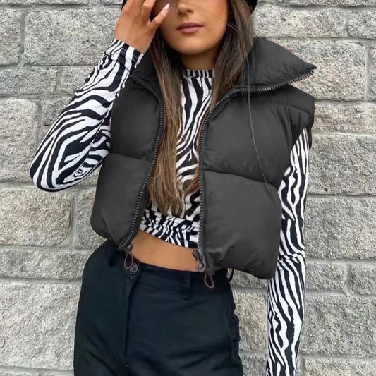 Colete Feminino Puffer Cropped Premium