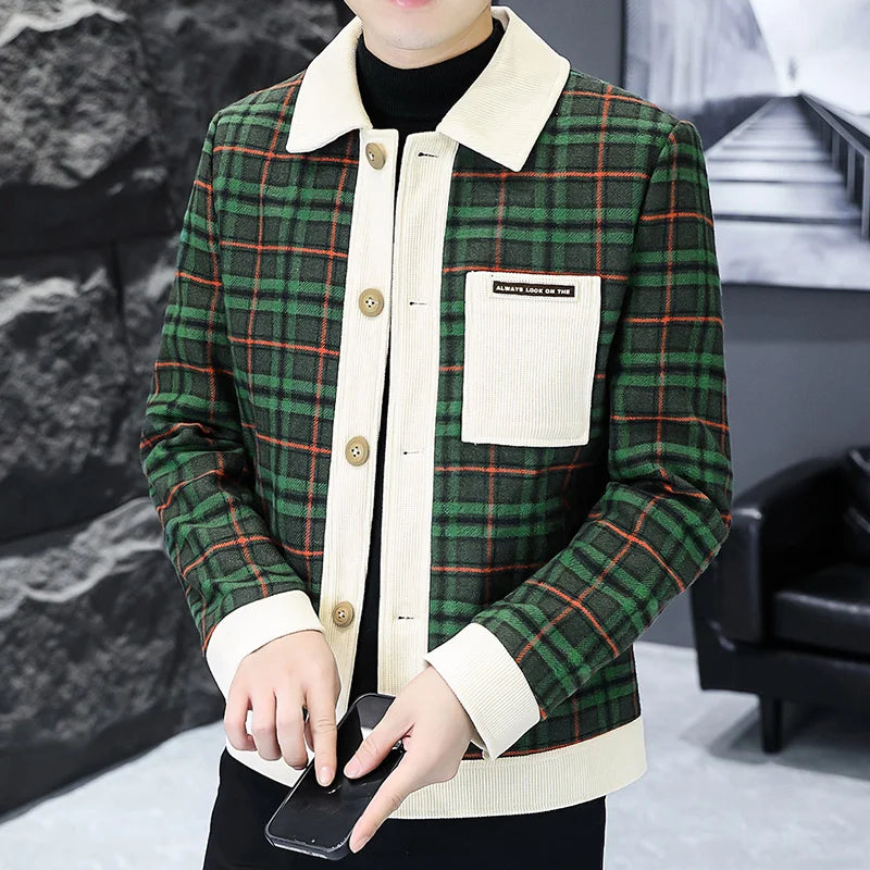 Jaqueta Masculina Xadrez Casual Business Premium