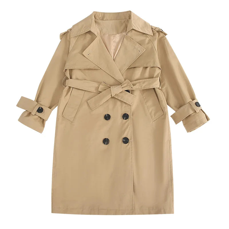 Trench Coat Infantil Feminino Coreano Premium