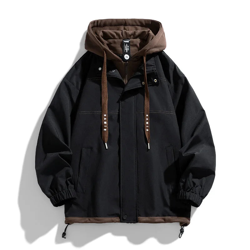 Jaqueta Masculina Baseball com Capuz Streetwear