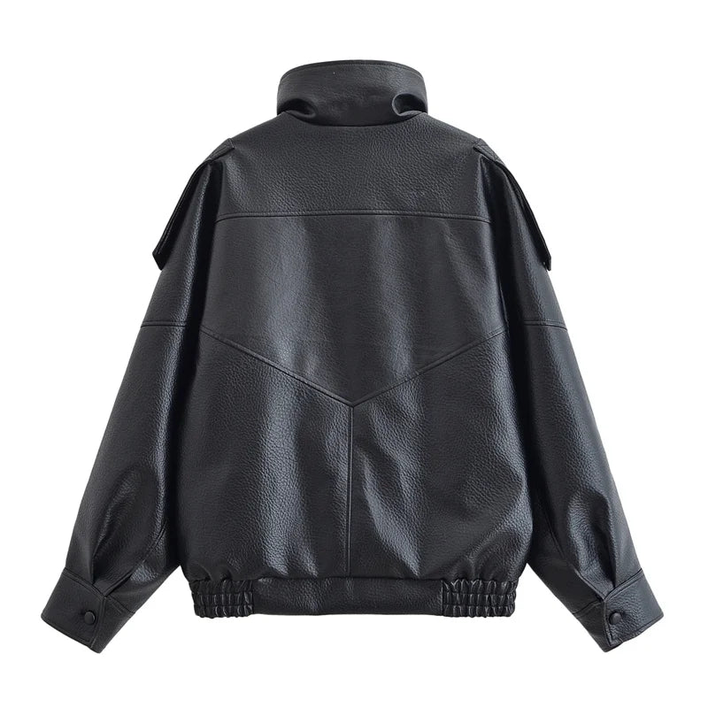 Jaqueta Feminina em Couro Biker Premium