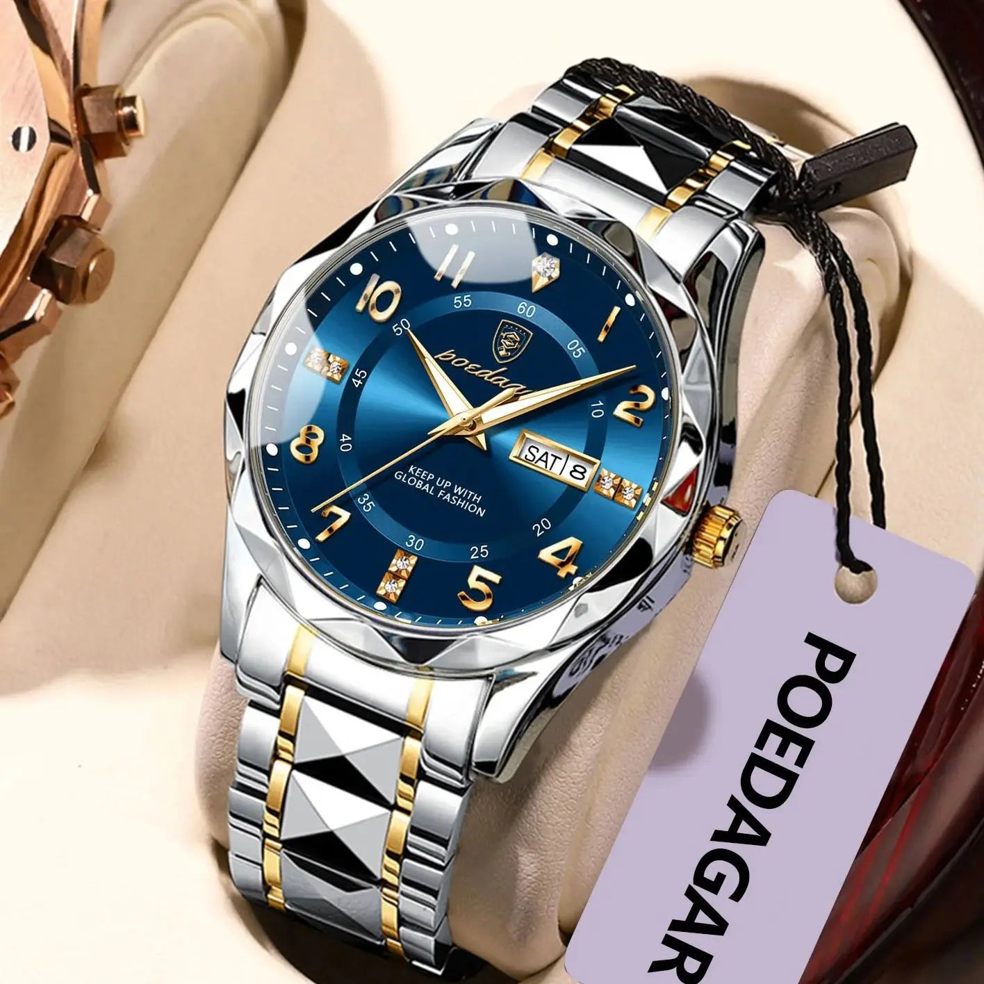 Relógio Masculino POEDAGAR Premium Luxury Sport em Aço Inoxidável
