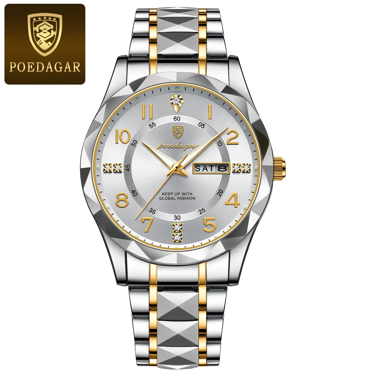 Relógio Masculino POEDAGAR Premium Luxury Sport em Aço Inoxidável