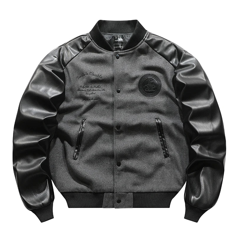 Jaqueta Techwear Masculina Bomber Premium em Couro