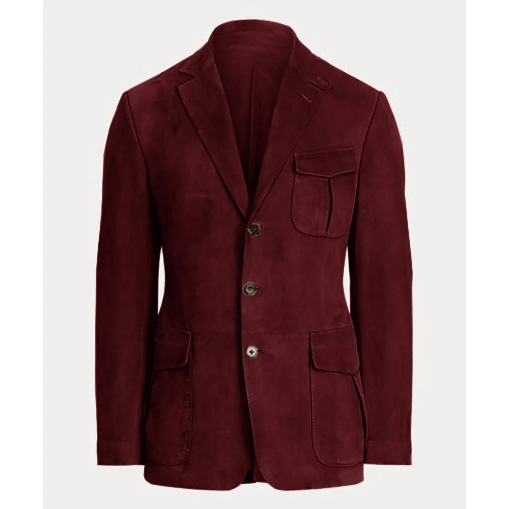Blazer Masculino Suede Slim Premium