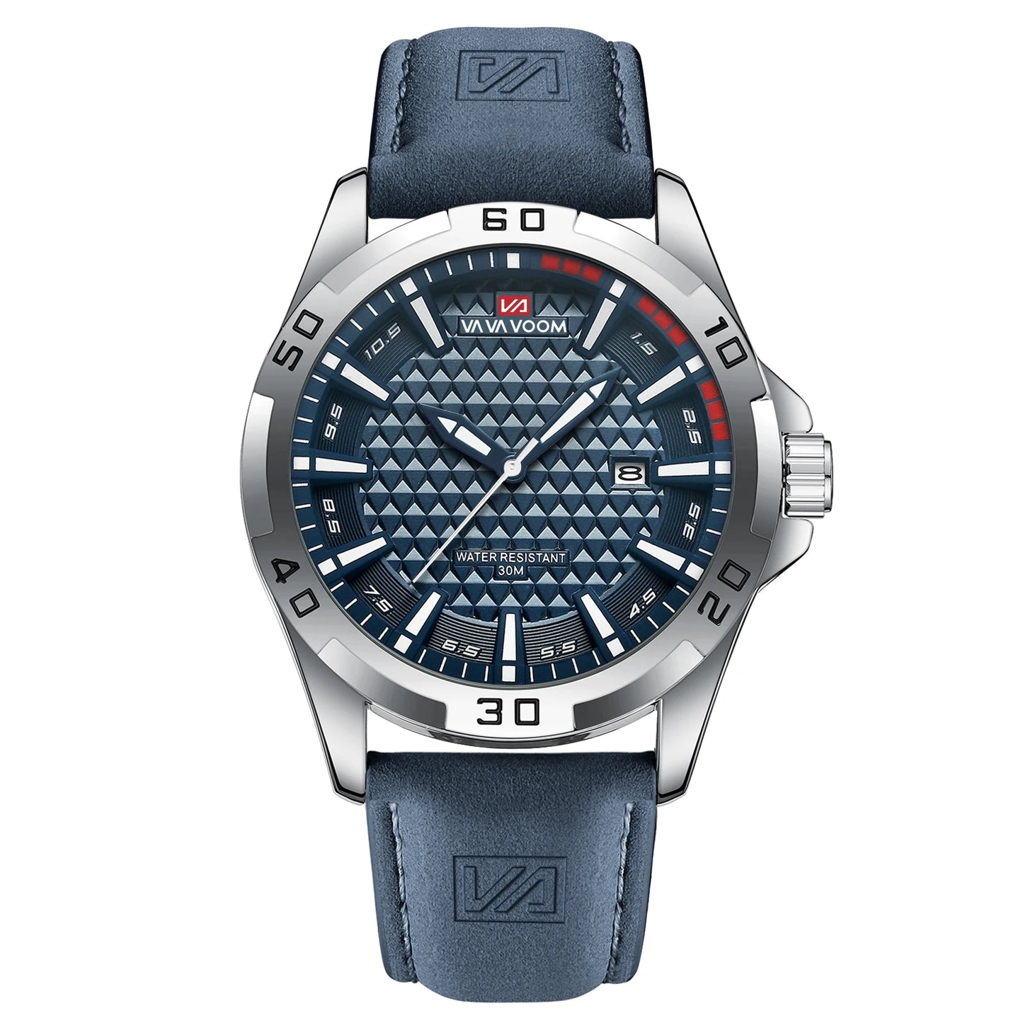 Relógio Masculino Premium Sport Casual em Couro 45mm