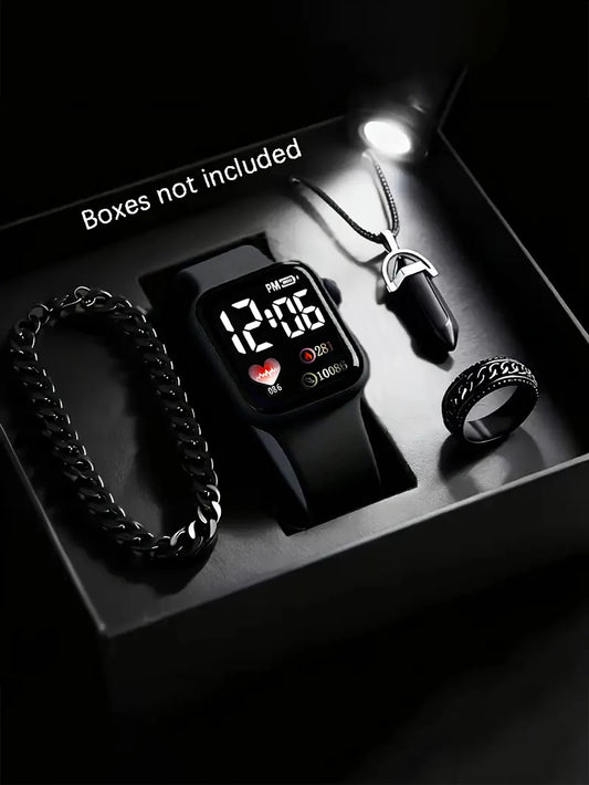 Kit Relógio Masculino Square Premium com Acessórios