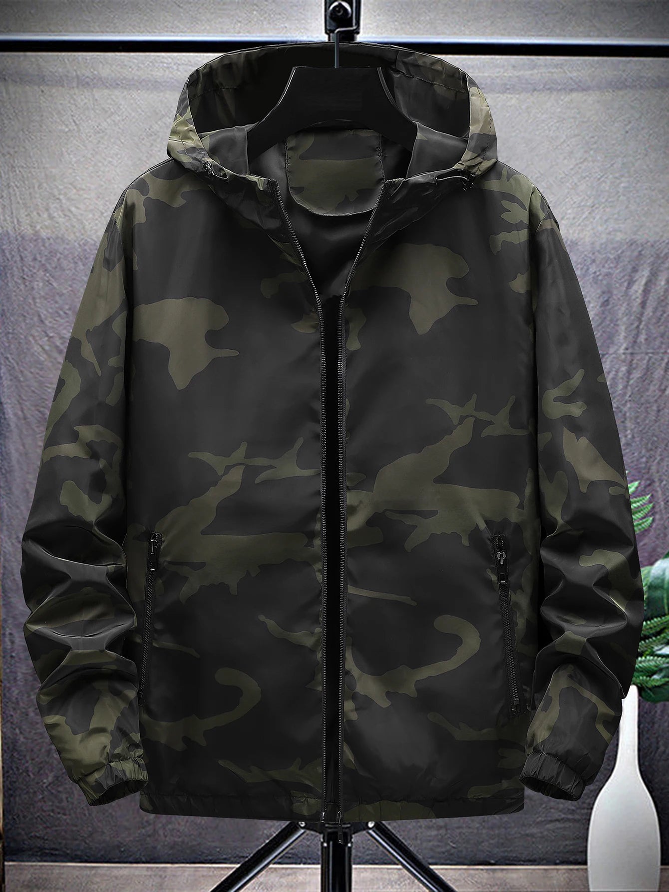 Jaqueta Camuflada Masculina Streetwear Premium com Capuz