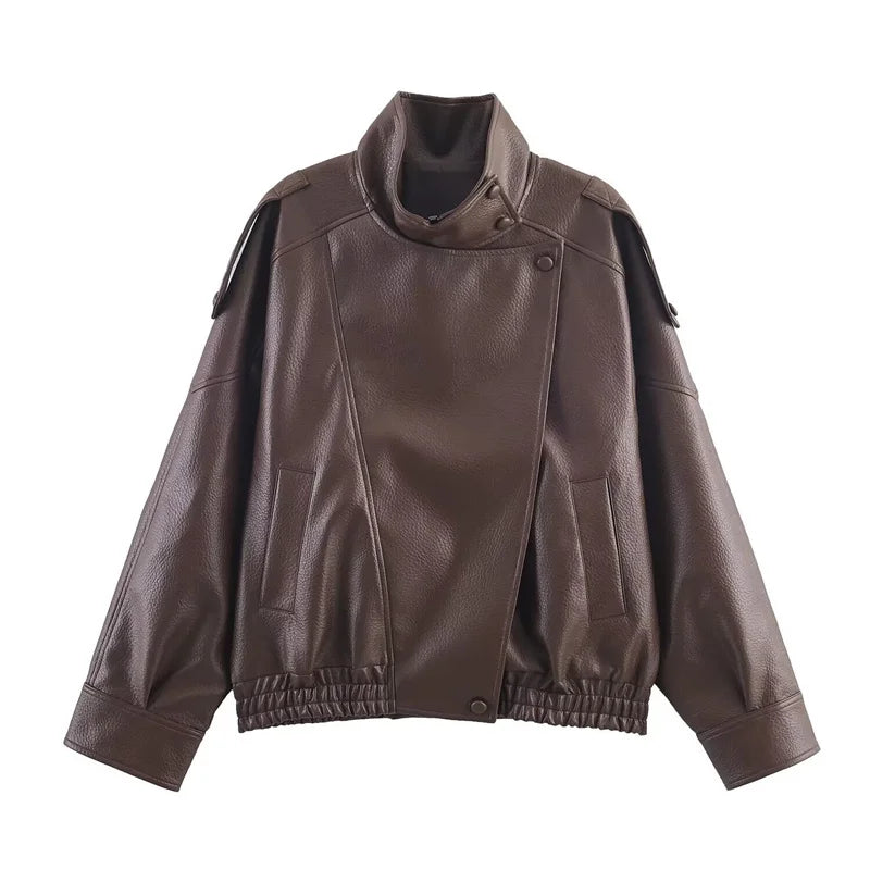 Jaqueta Feminina em Couro Biker Premium