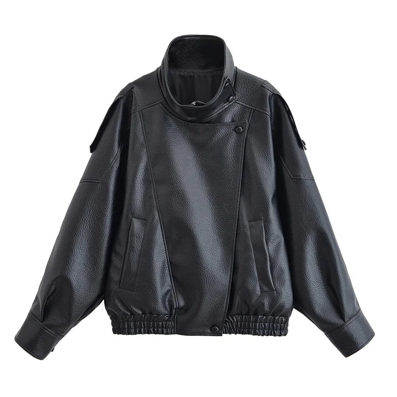 Jaqueta Feminina em Couro Biker Premium