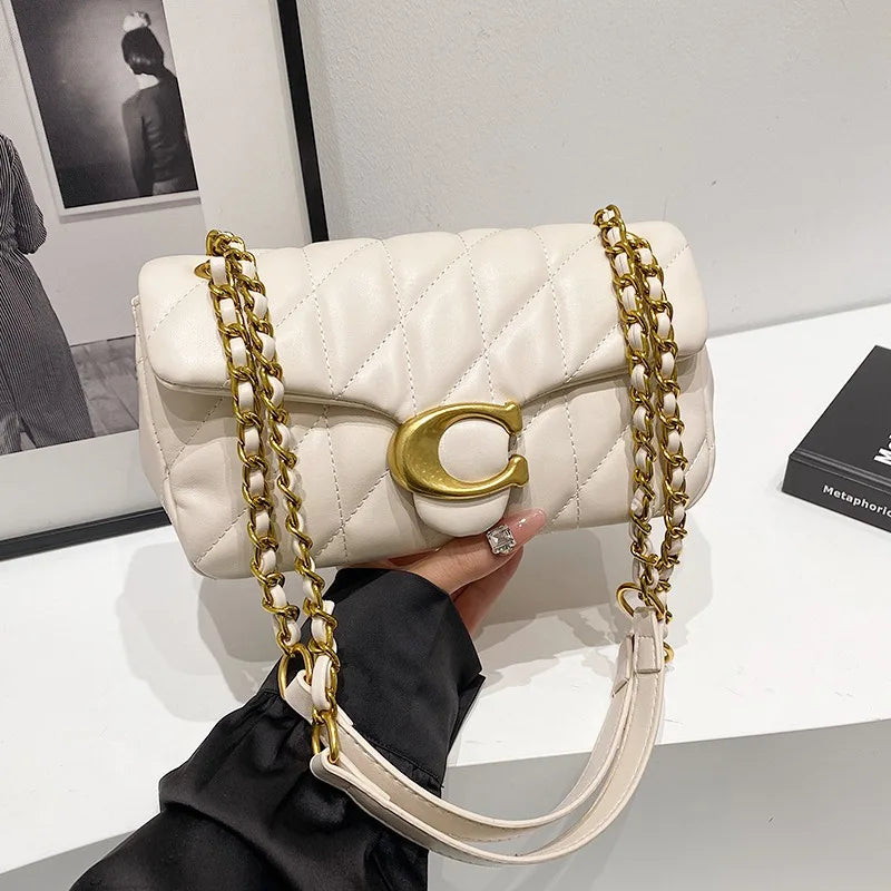 Bolsa Feminina Matelassê Rosa Chain Crossbody Premium Fashion