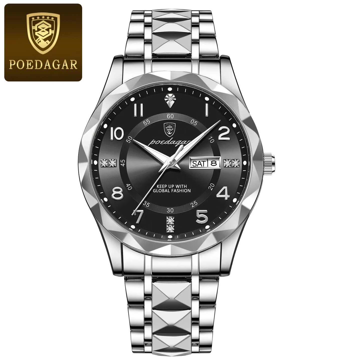 Relógio Masculino POEDAGAR Premium Luxury Sport em Aço Inoxidável