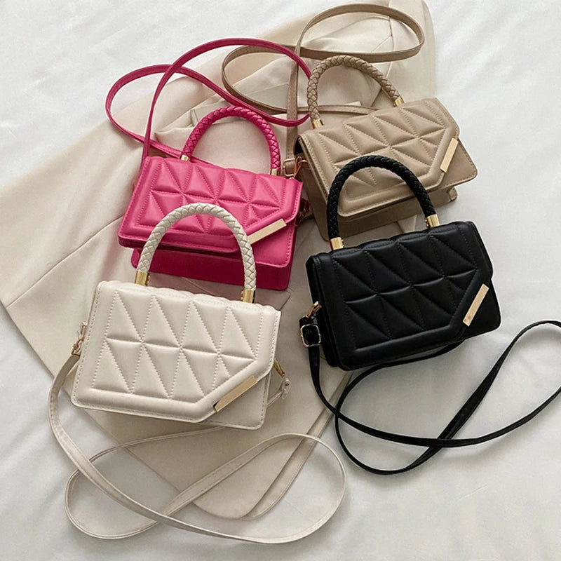 Bolsa Feminina Xadrez PU Leather Crossbody Premium Fashion