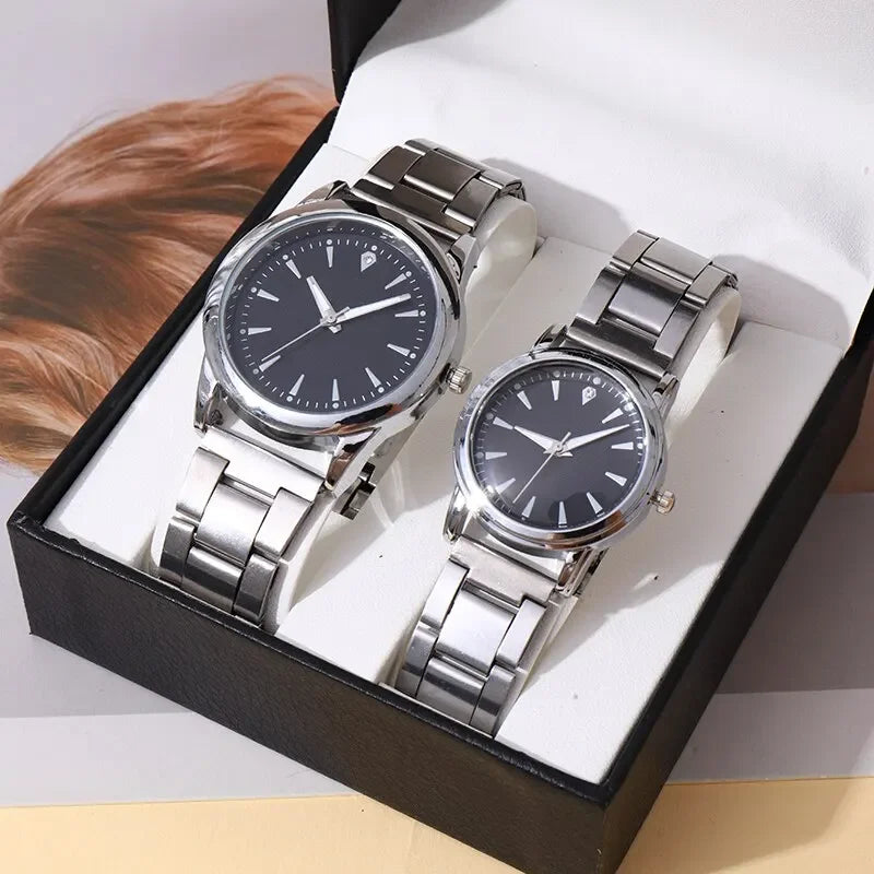 Kit Relógios Casal Masculino Feminino Quartz Fashion Premium
