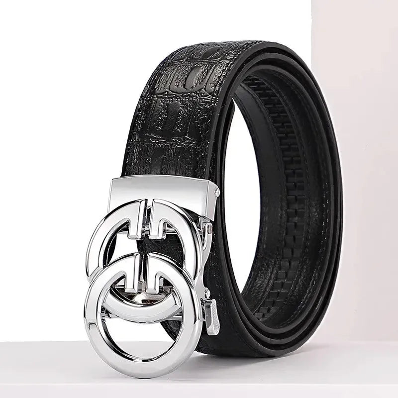 Cinto Masculino Couro Premium Fivela Automática Luxury Business