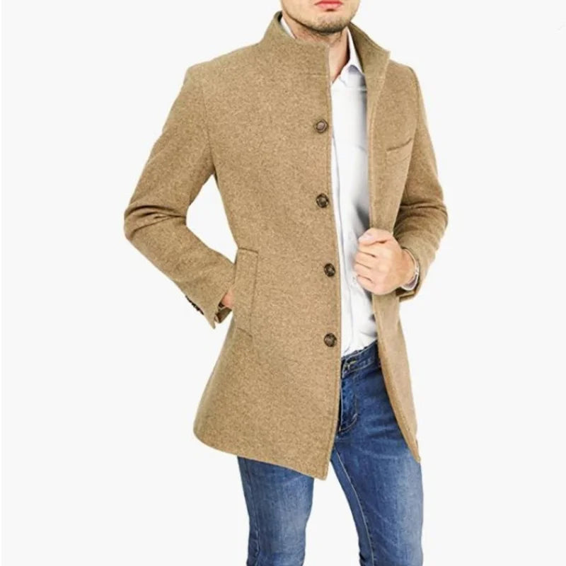 Sobretudo Masculino Elegante em Lã Premium