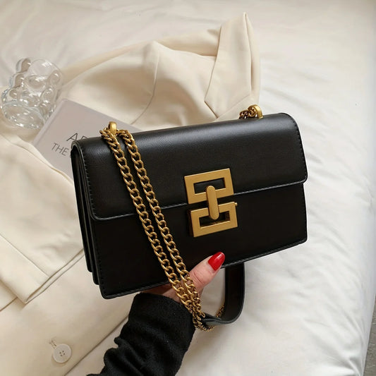 Bolsa Feminina Minimalista Square Crossbody PU Leather Premium