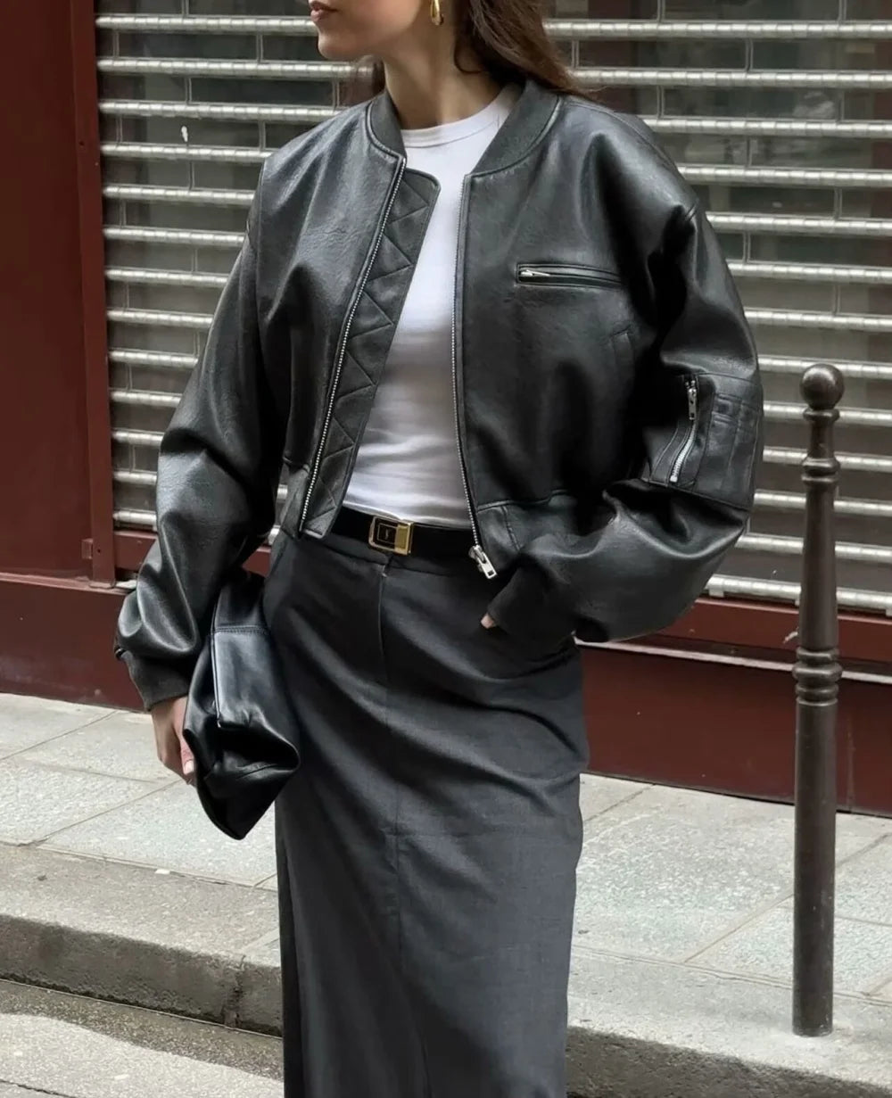 Jaqueta Feminina Biker em Couro Premium
