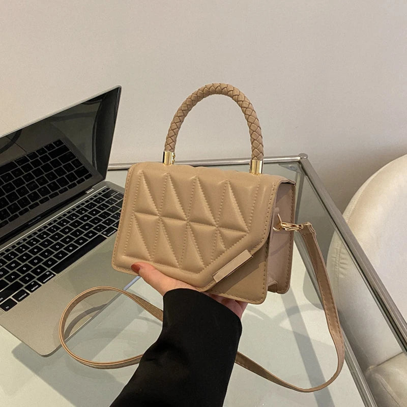 Bolsa Feminina Xadrez PU Leather Crossbody Premium Fashion