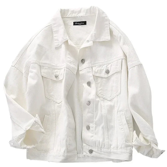 Jaqueta Jeans Feminina Branca Minimalista Premium