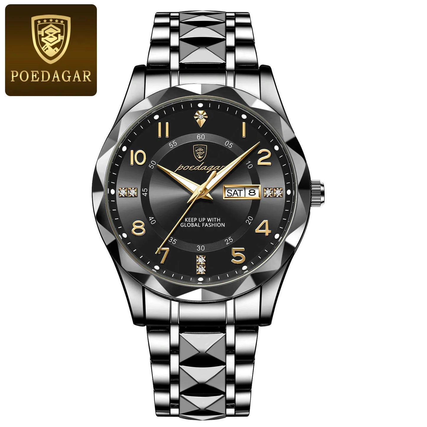 Relógio Masculino POEDAGAR Premium Luxury Sport em Aço Inoxidável