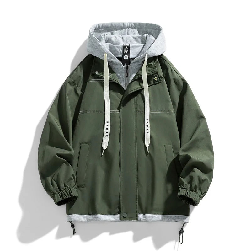 Jaqueta Masculina Baseball com Capuz Streetwear