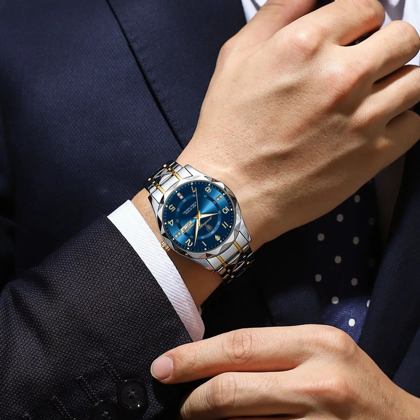 Relógio Masculino POEDAGAR Premium Luxury Sport em Aço Inoxidável