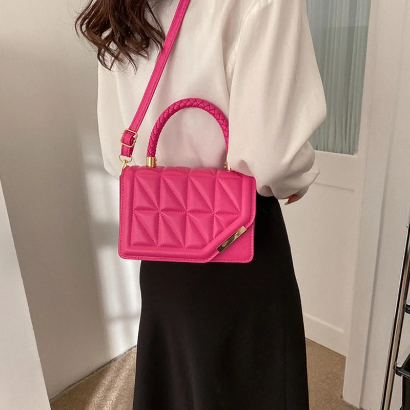 Bolsa Feminina Xadrez PU Leather Crossbody Premium Fashion