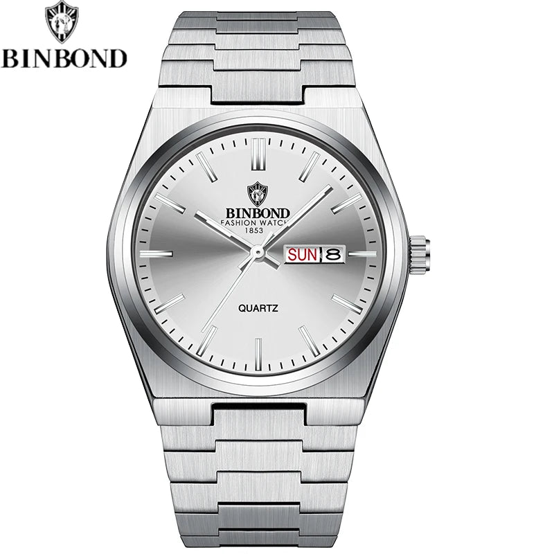 Relógio Masculino BINBOND Premium Business em Aço Inoxidável