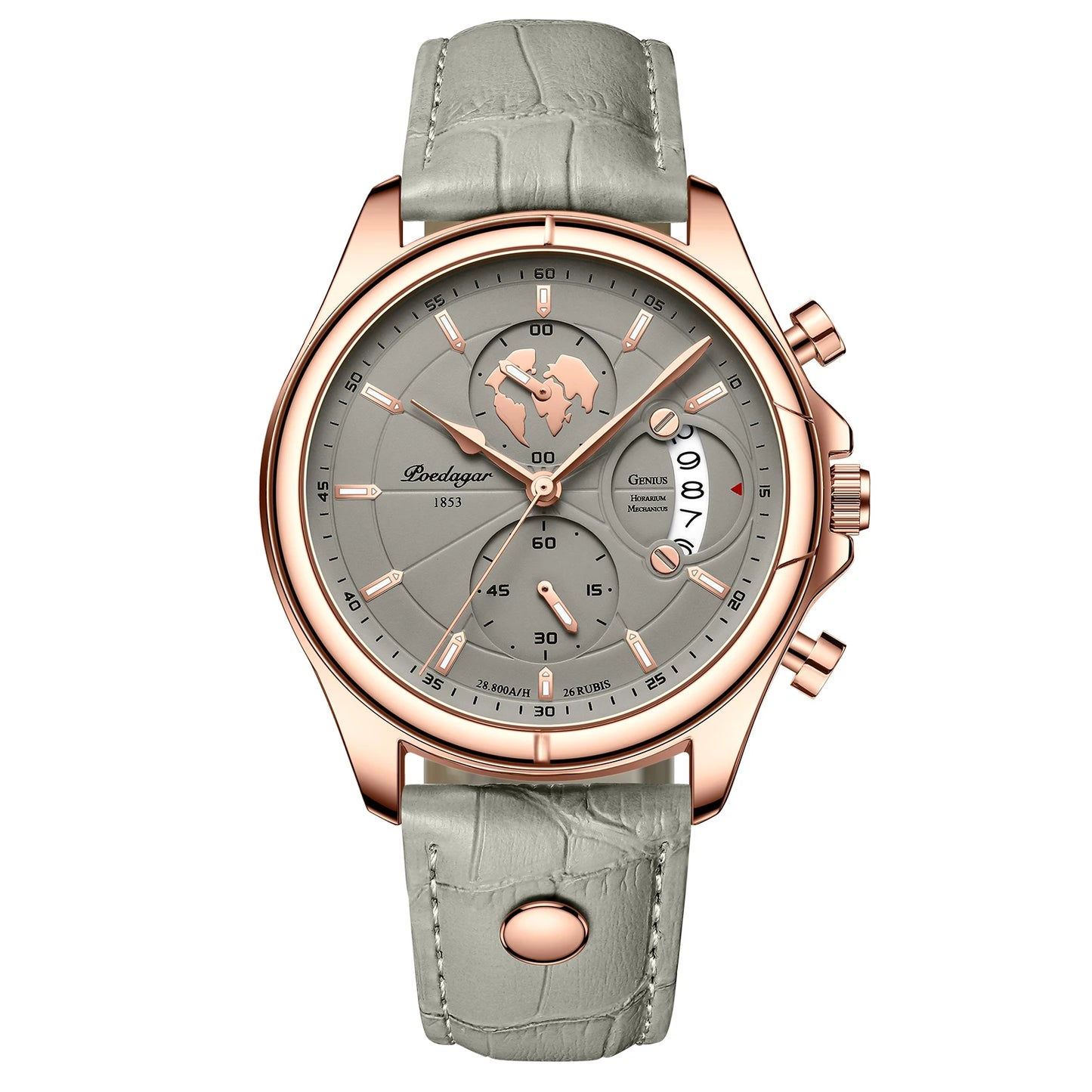 Relógio Masculino POEDAGAR Chronograph Premium em Couro