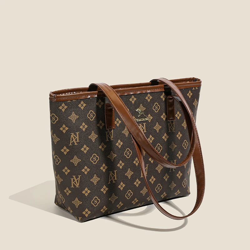 Bolsa Feminina Shoulder Bag Xadrez Grande Capacidade Soft Leather Premium