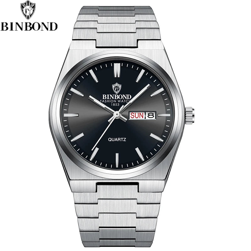 Relógio Masculino BINBOND Premium Business em Aço Inoxidável