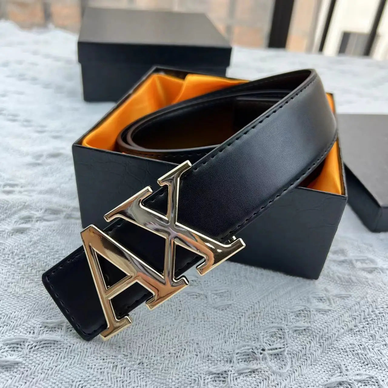 Cinto Masculino AX Luxury Premium Fivela Designer