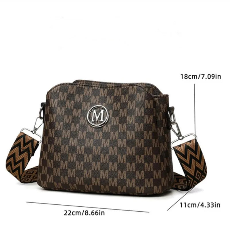 Bolsa Feminina Retrô Crossbody Premium com Detalhe Dourado Fashion