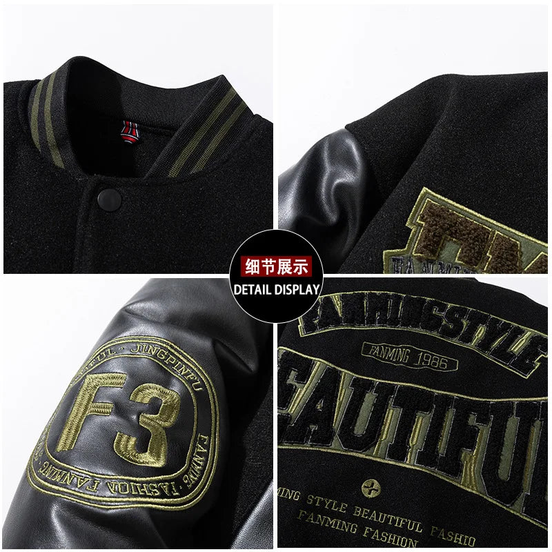 Jaqueta Varsity Premium Masculina Vintage Luxury