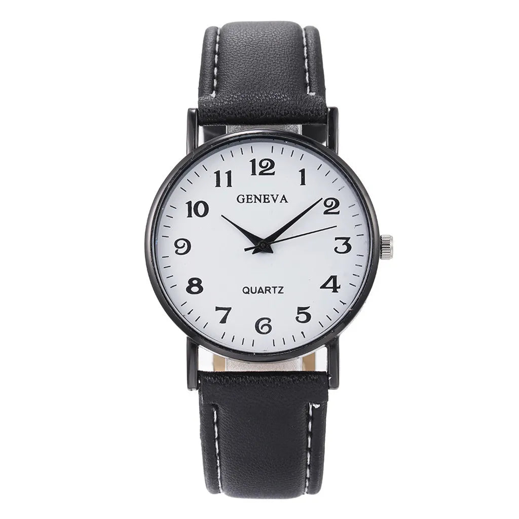 Relógio Feminino Geneva Premium Pulseira Couro Elegante