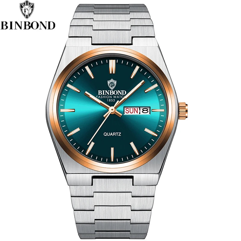 Relógio Masculino BINBOND Premium Business em Aço Inoxidável