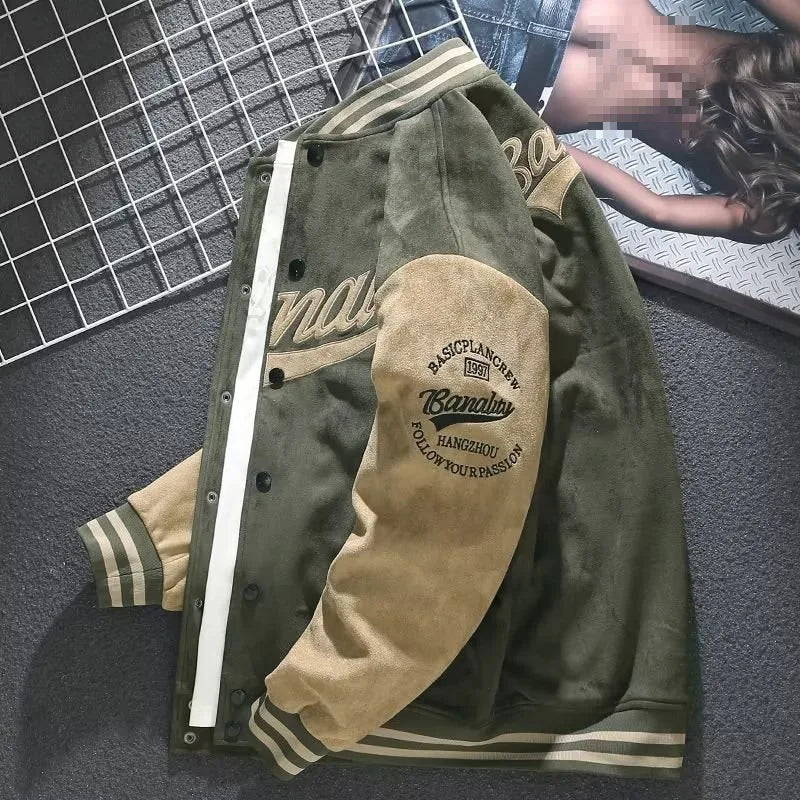 Jaqueta Suede Premium Masculina Vintage Streetwear