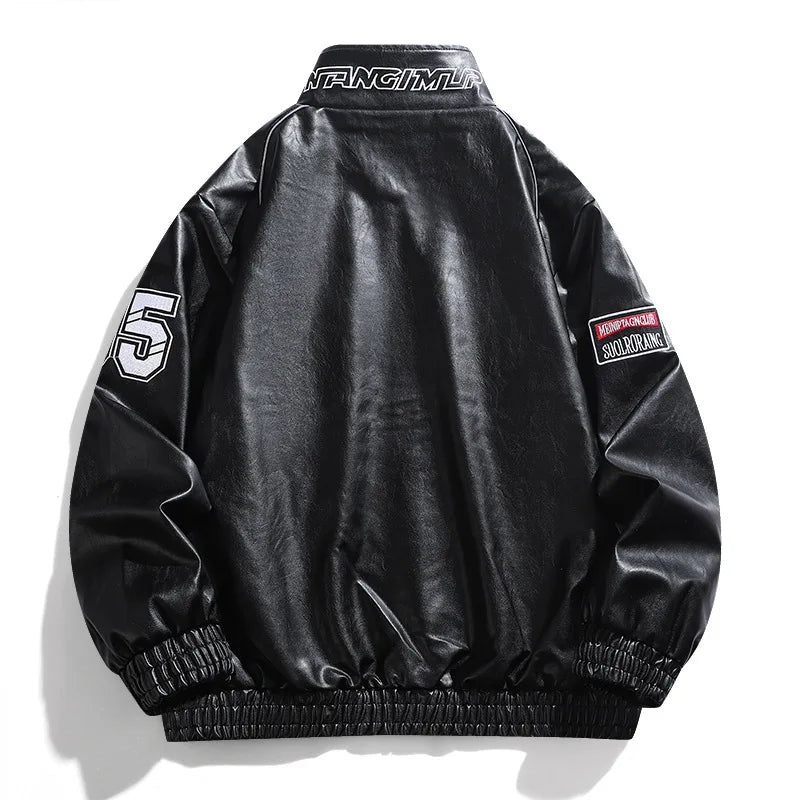 Jaqueta Leather Premium Masculina Racing Streetwear
