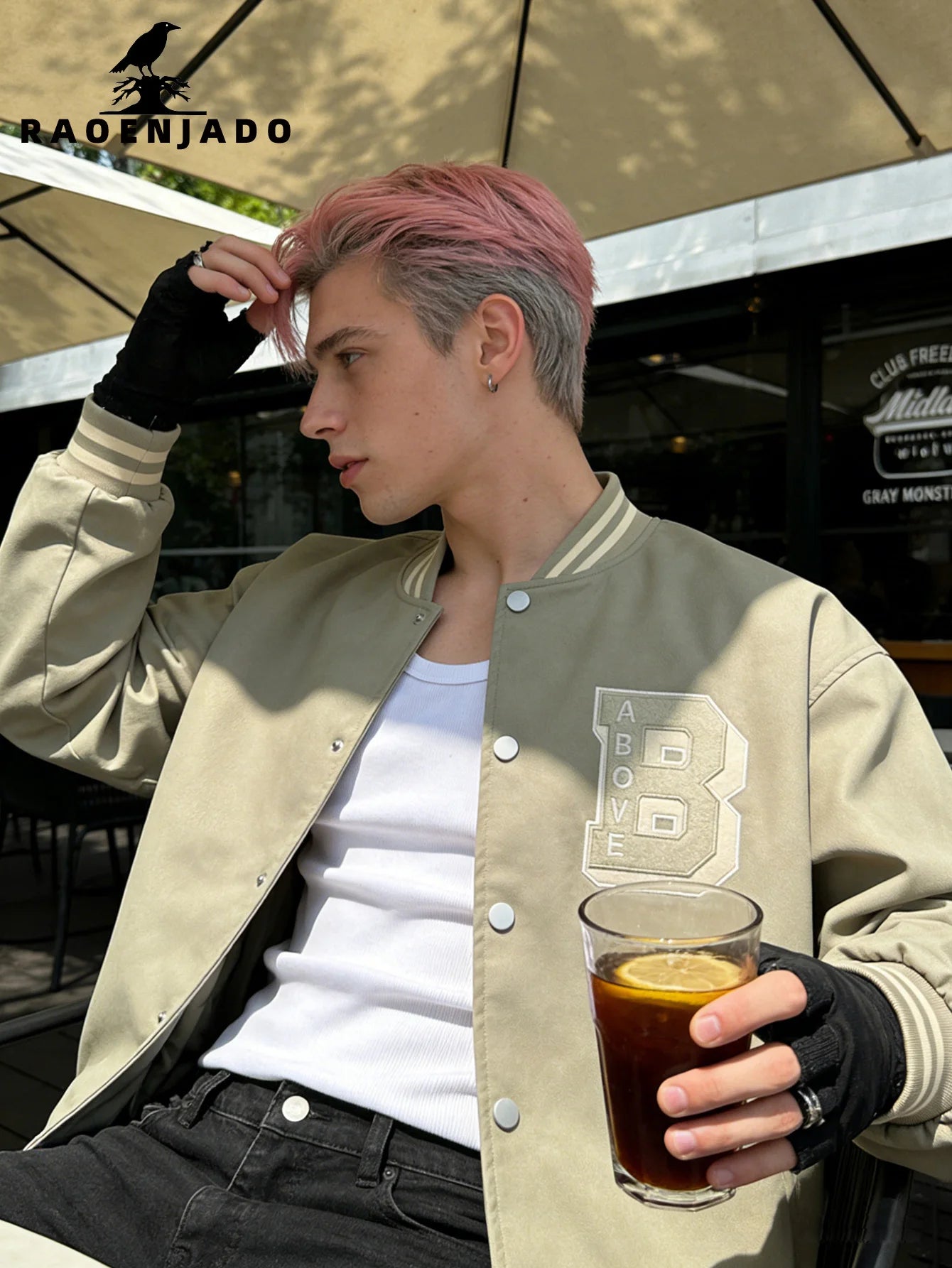 Jaqueta Varsity Masculina em Couro Streetwear Premium