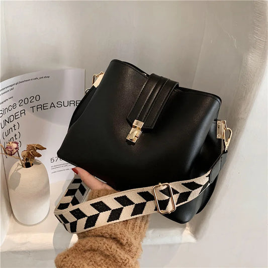 Bolsa Feminina Bucket Bag Grande Capacidade PU Leather Premium