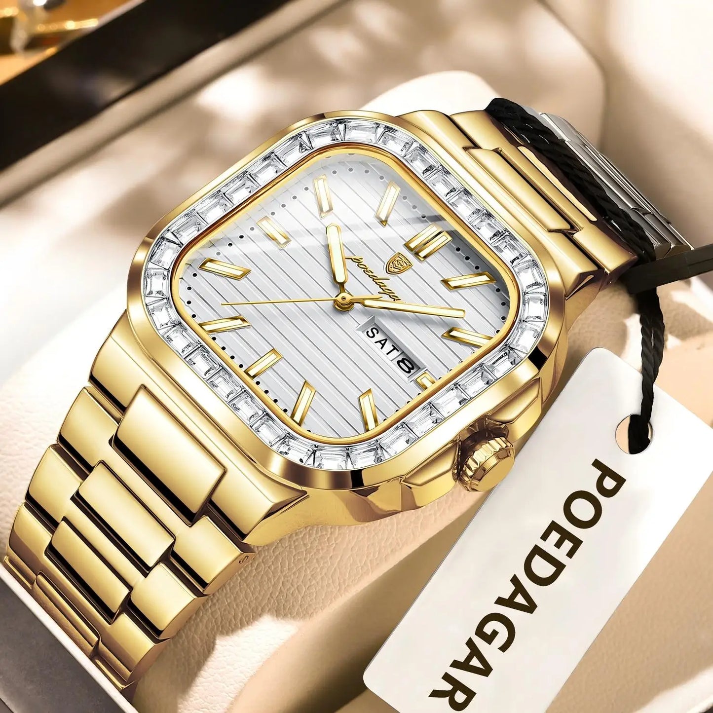 Relógio Masculino POEDAGAR Premium Luxury em Aço Inoxidável