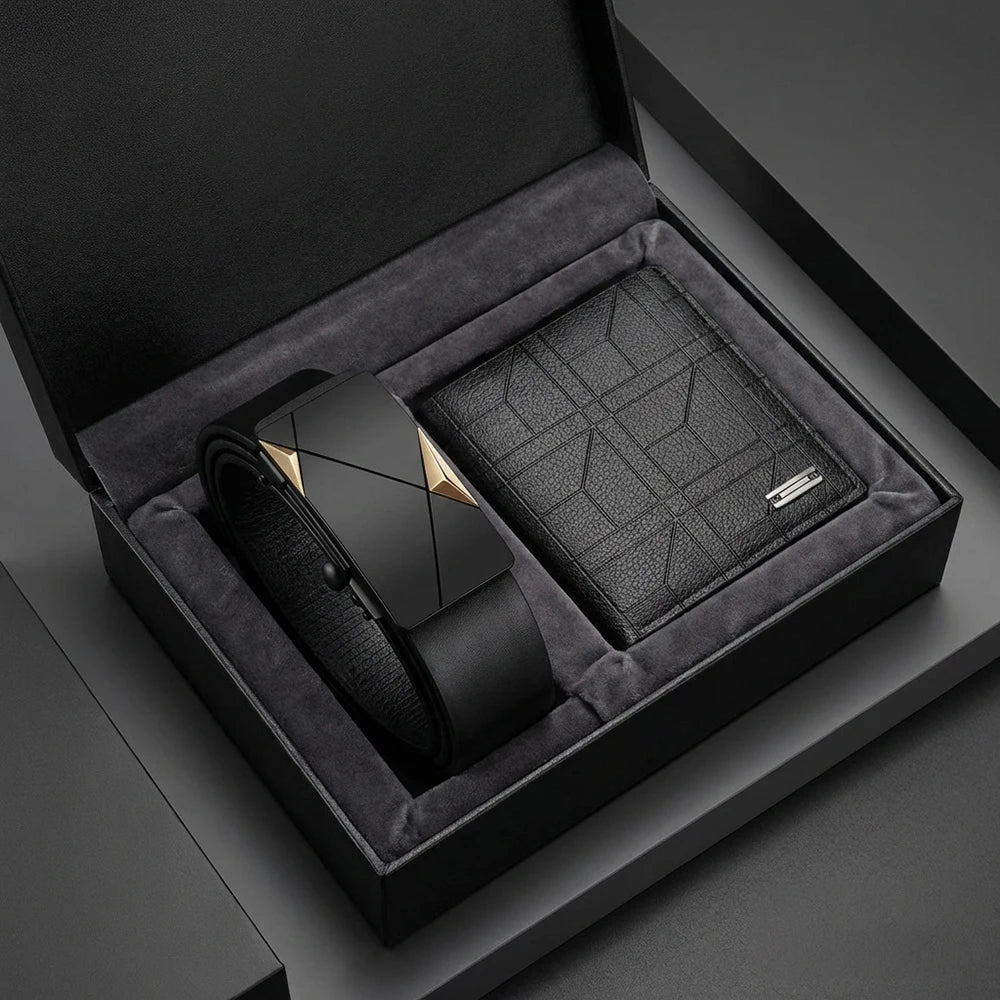 Kit Masculino Premium Cinto e Carteira Business Casual