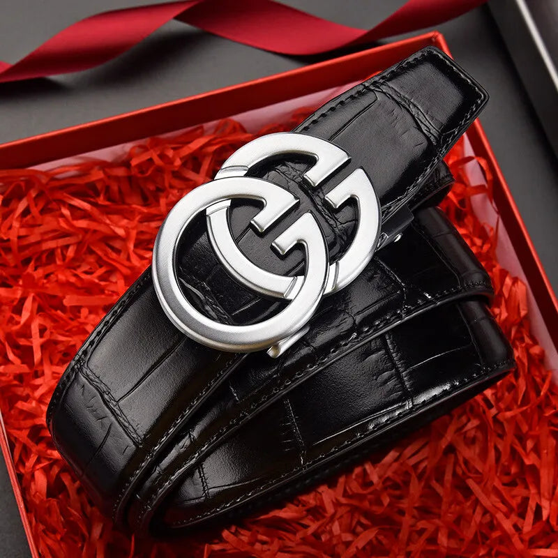 Cinto Masculino Couro Premium Fivela Automática Luxury Business