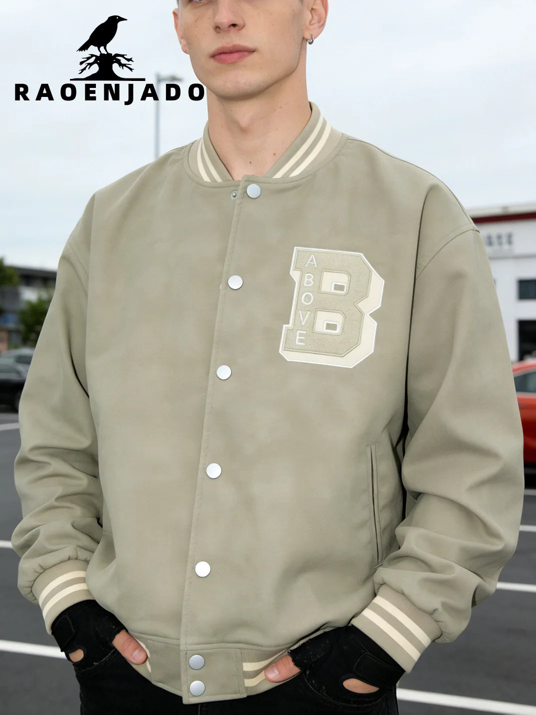 Jaqueta Varsity Masculina em Couro Streetwear Premium
