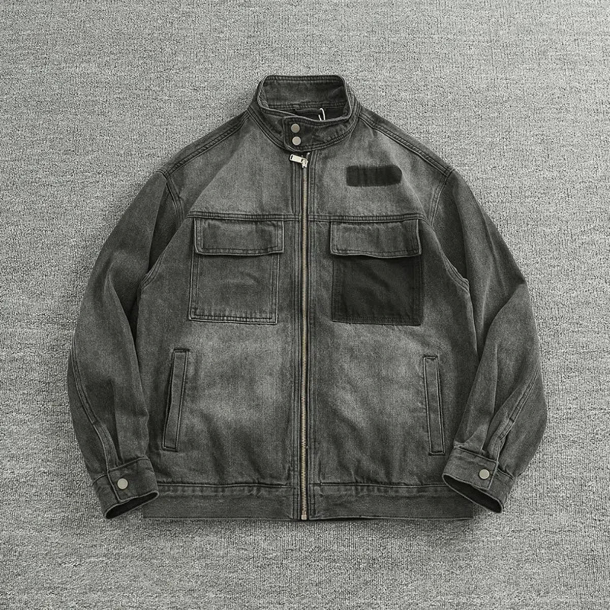 Jaqueta Jeans Masculina Biker Cargo Vintage Premium