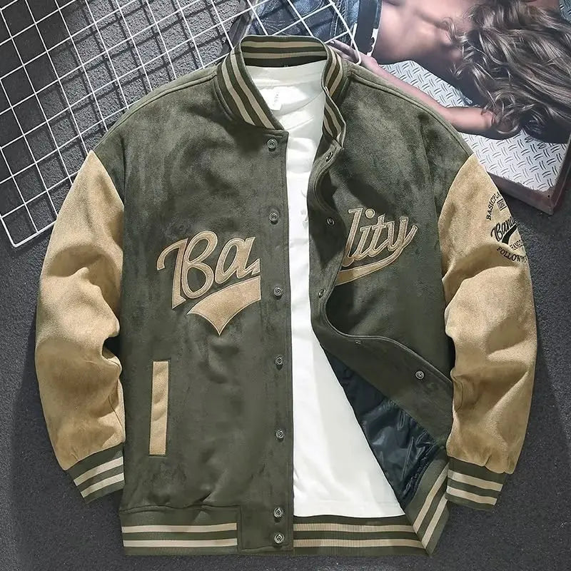 Jaqueta Suede Premium Masculina Vintage Streetwear
